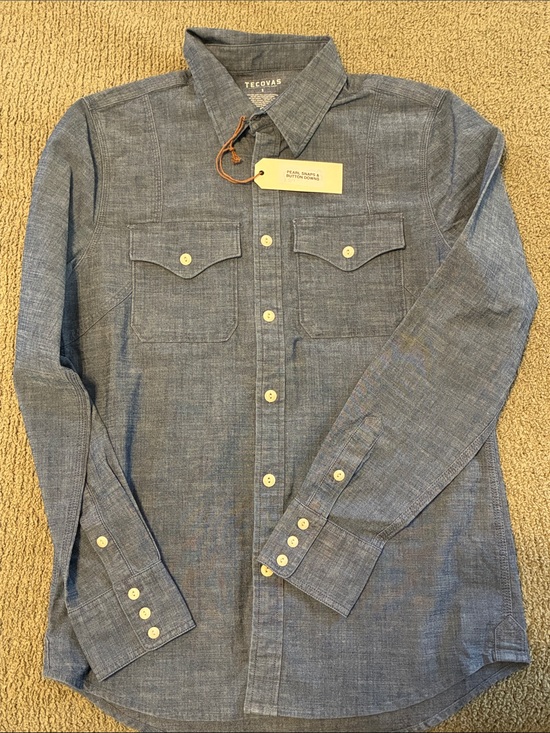 Tecovas Tops - BRAND NEW: Tecovas Chambray Button-Down Shirt in Denim Blue